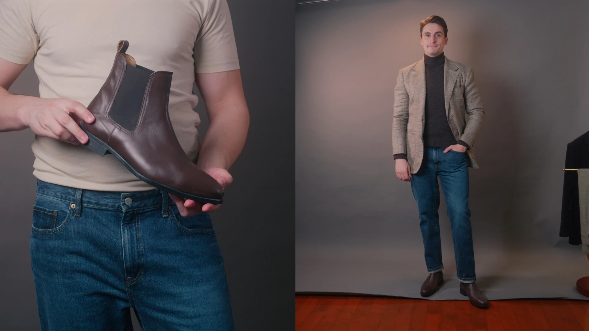 Man wearing Chelsea boots